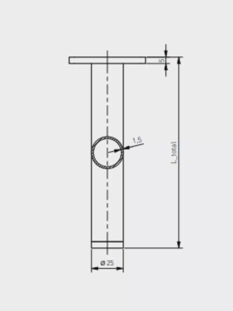 Czarna noga metalowa wspornikowa H18/fi25 cm - obrazek 7